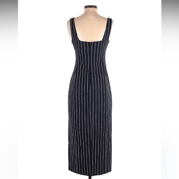 Anthropologie Navy Striped Cocktail Dress - Picture 2 of 6